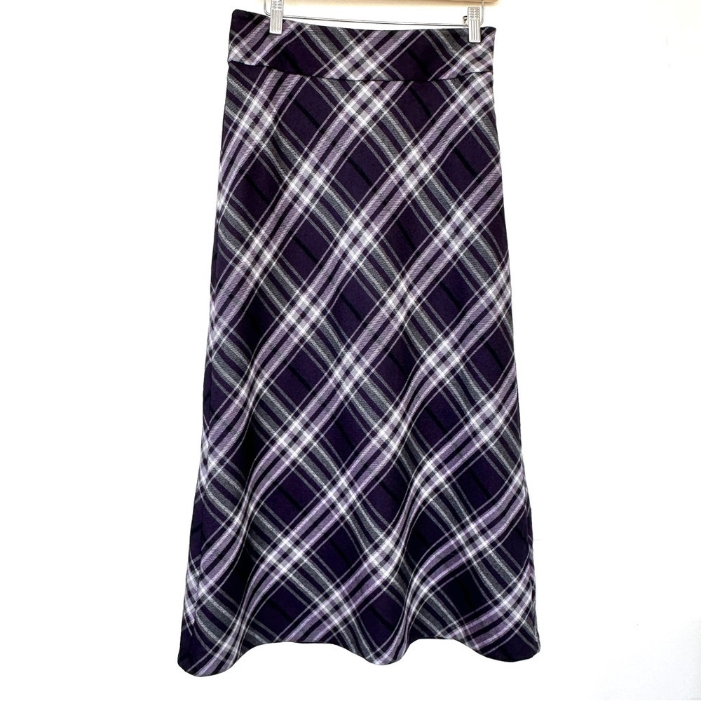 Talbots a-line skirt, midi length,  in a plaid wool blend, fully lined